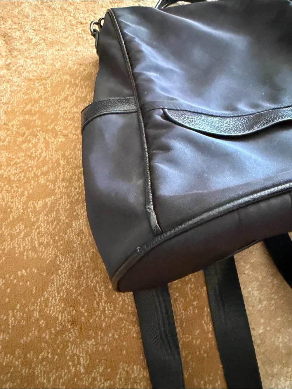 Younne Men's Black Nylon Backpack